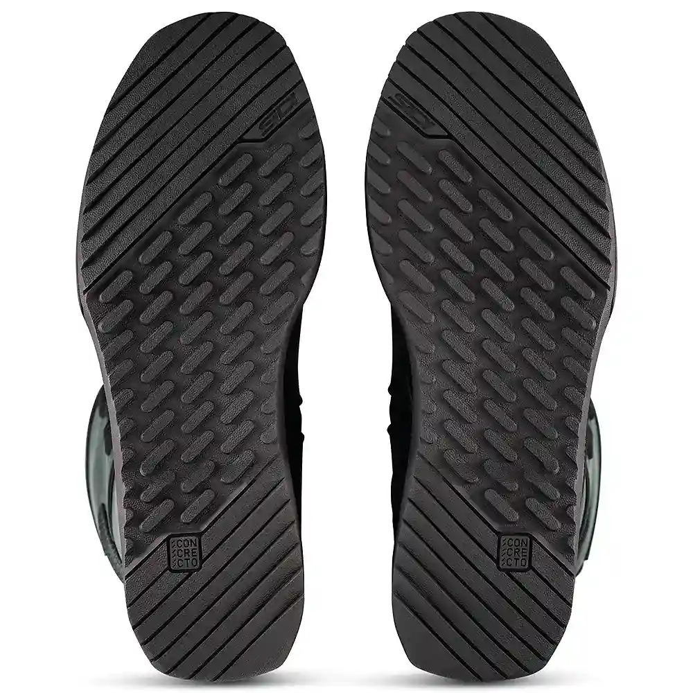 Primer plano de la construcción y material del ORION GTX / Botas SIDI - Moto Garage Miami
