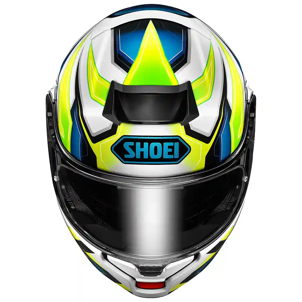 Detalle posterior y spoiler integrado del equipamiento NEOTEC 3 ANTHEM Casco Shoei - Moto Garage Miami