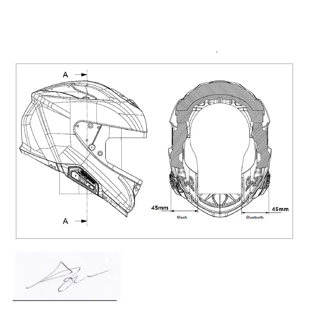 Primer plano de la construcción y material del SMART HJC 21B - Moto Garage Miami