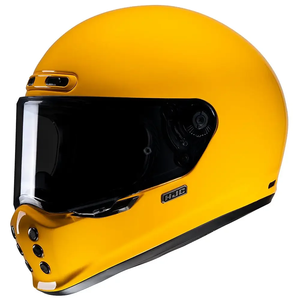 Detalle de pintura y diseño en tonalidad Amarillo Profundo, 2XL del V10 / Casco - Moto Garage Miami