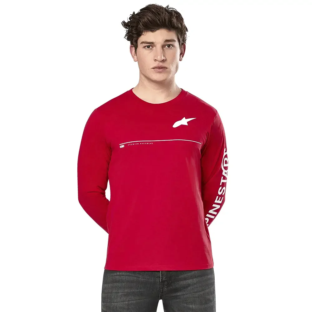Primer plano de la construcción y material del COMMITTED CSF - Camiseta Alpinestars - Moto Garage Miami