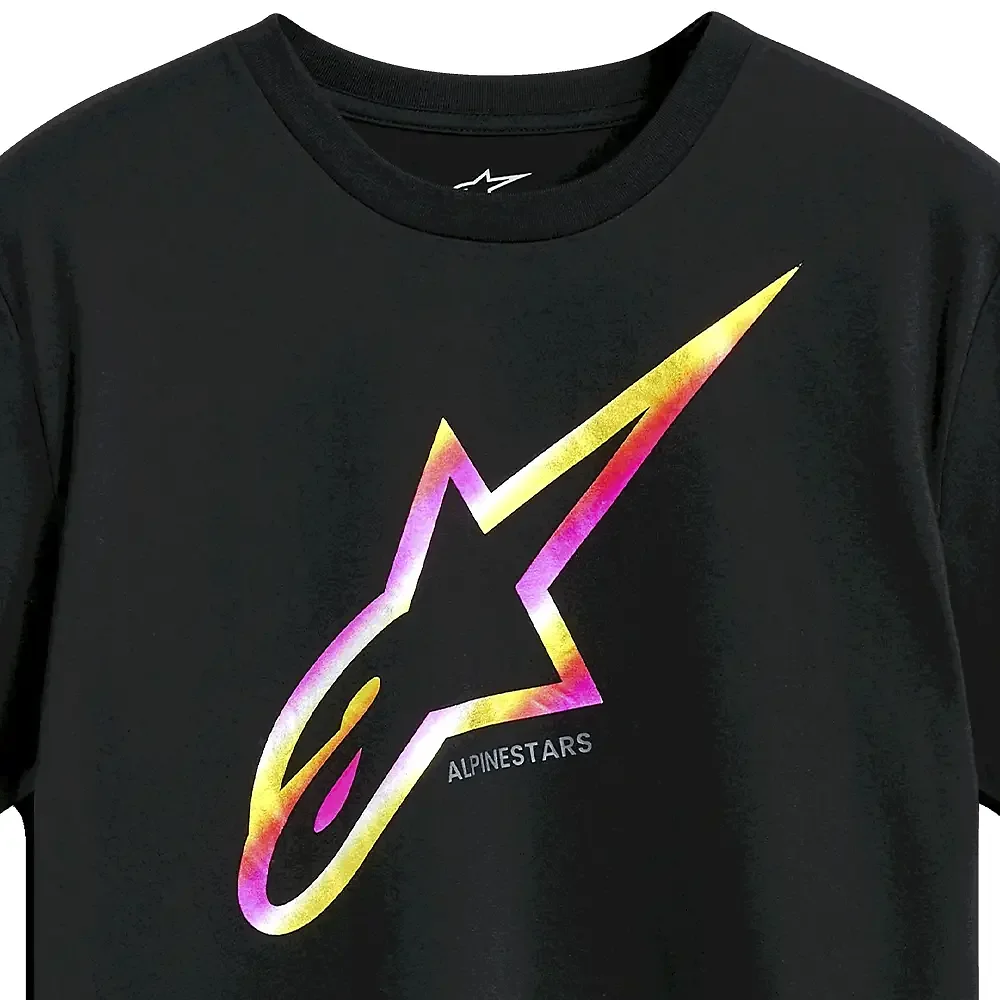 Vista frontal y diseño de calota del OMNIUM CSF - Camiseta Alpinestars - Moto Garage Miami