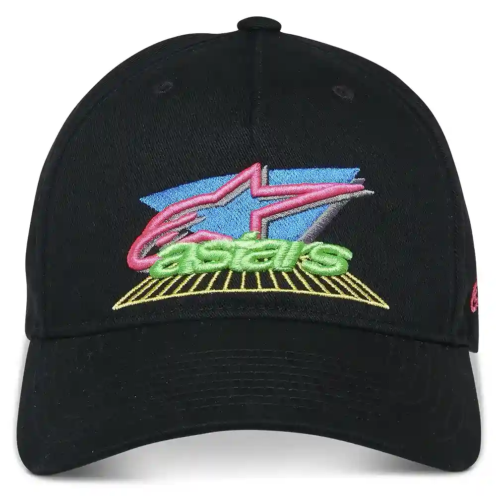 Vista frontal y diseño de calota del Vivid / Gorra Alpinestars - Moto Garage Miami