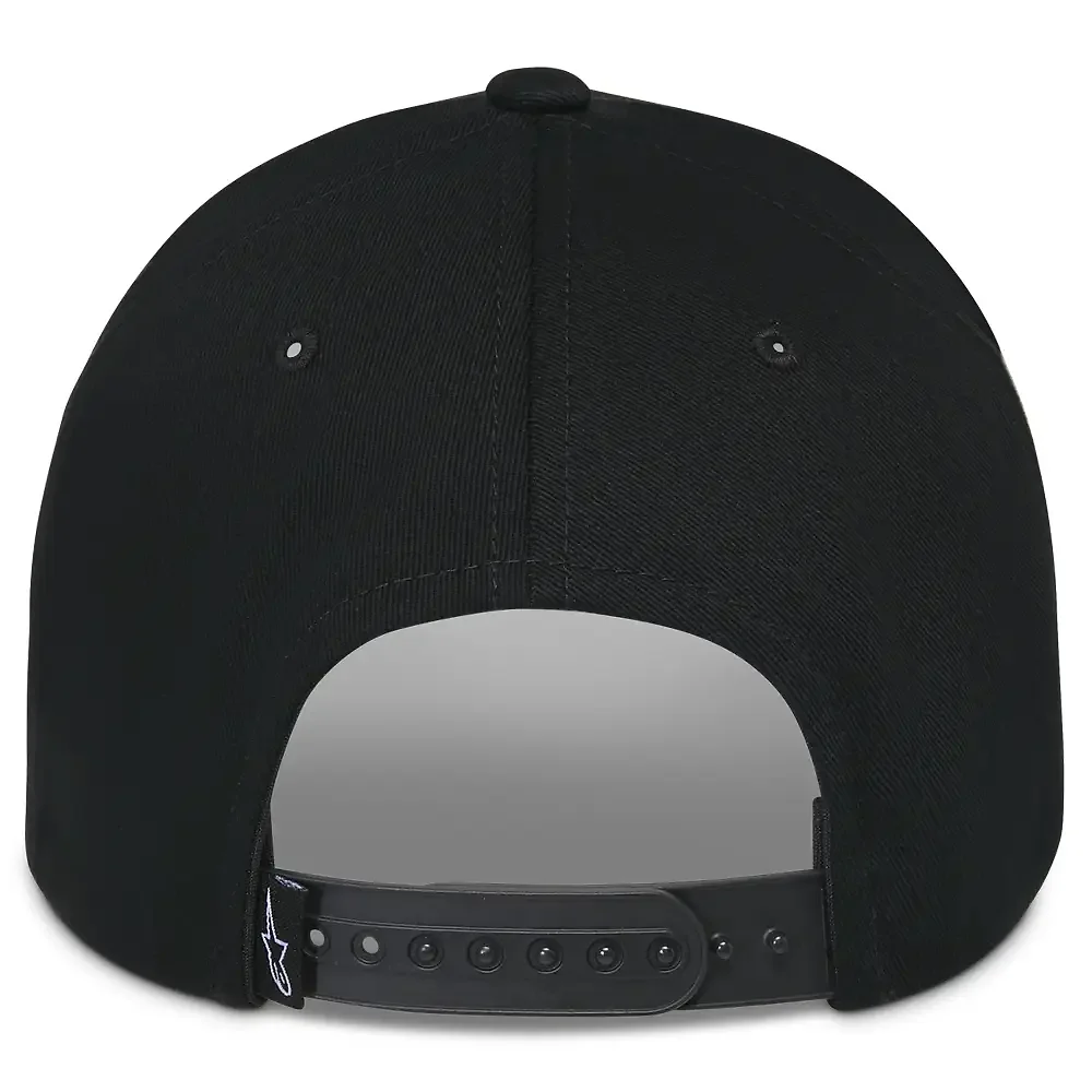 Vista frontal y diseño de calota del Luminary / Gorra Alpinestars - Moto Garage Miami