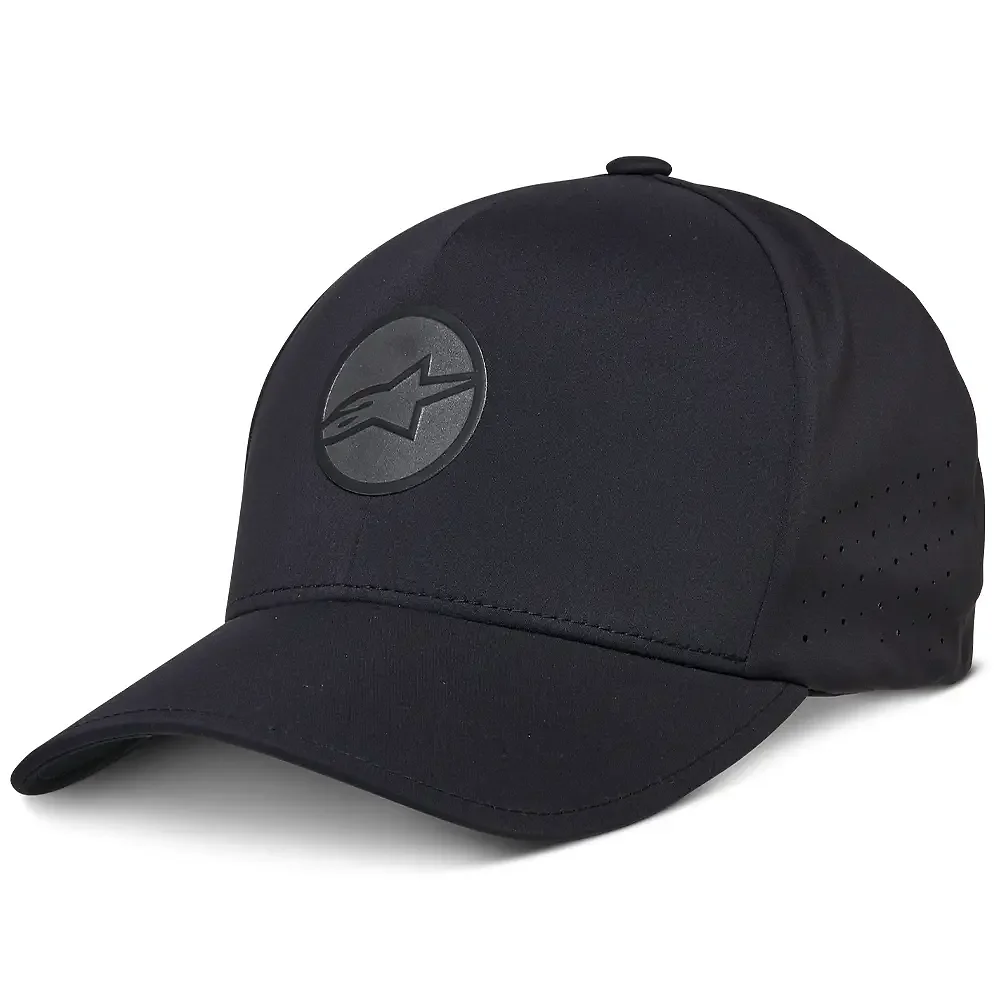 Detalle de pintura y diseño en tonalidad Negro del Apex / Gorra - Moto Garage Miami