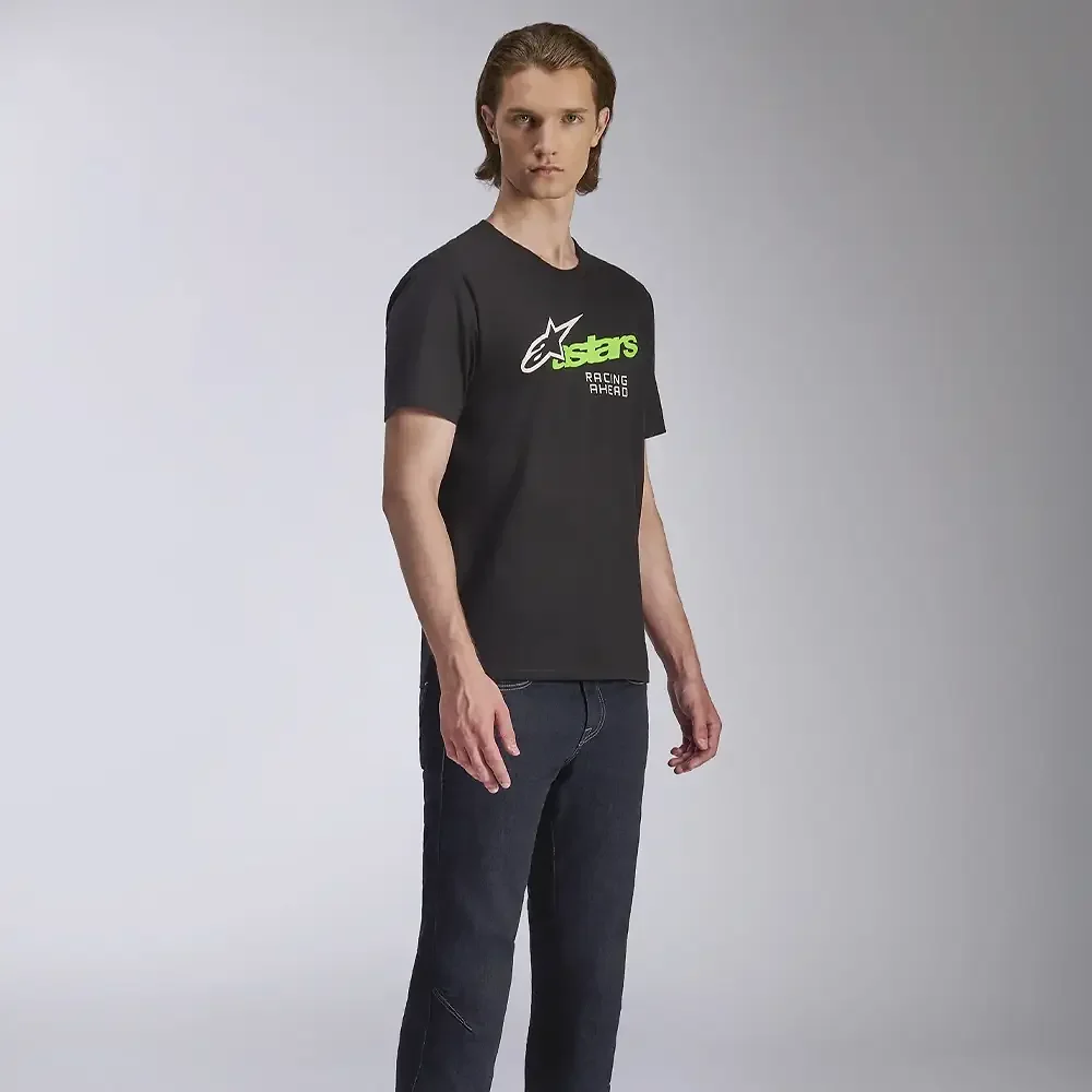 Vista frontal y diseño de calota del ENTITLED CSF - Camiseta Alpinestars - Moto Garage Miami