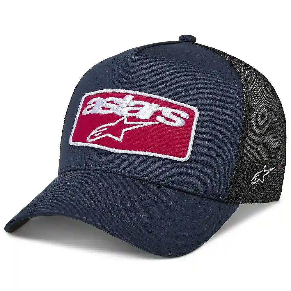 Toma estructural y acabado gráfico Azul Marino/Negro del modelo Focus Trucker / Gorra - Moto Garage Miami