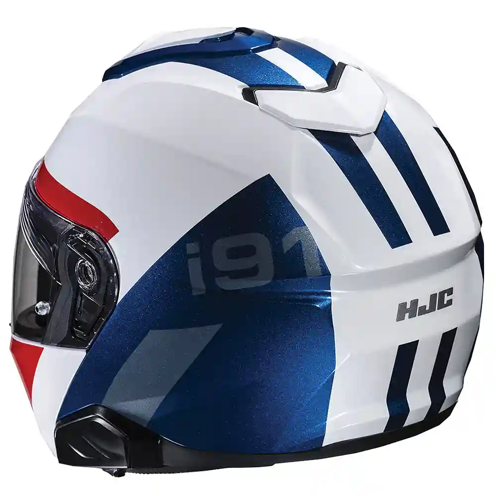 Primer plano de la construcción y material del i91 BINA / Casco HJC - Moto Garage Miami