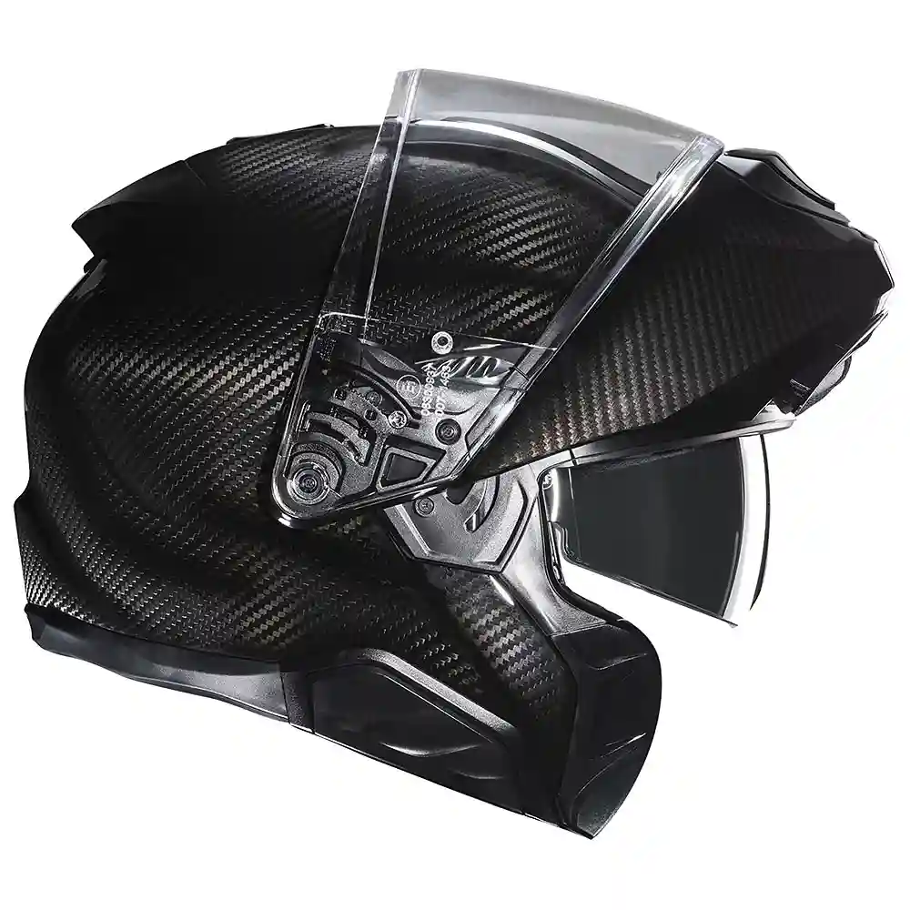 Primer plano de la construcción y material del RPHA 91 CARBON / Casco HJC - Moto Garage Miami