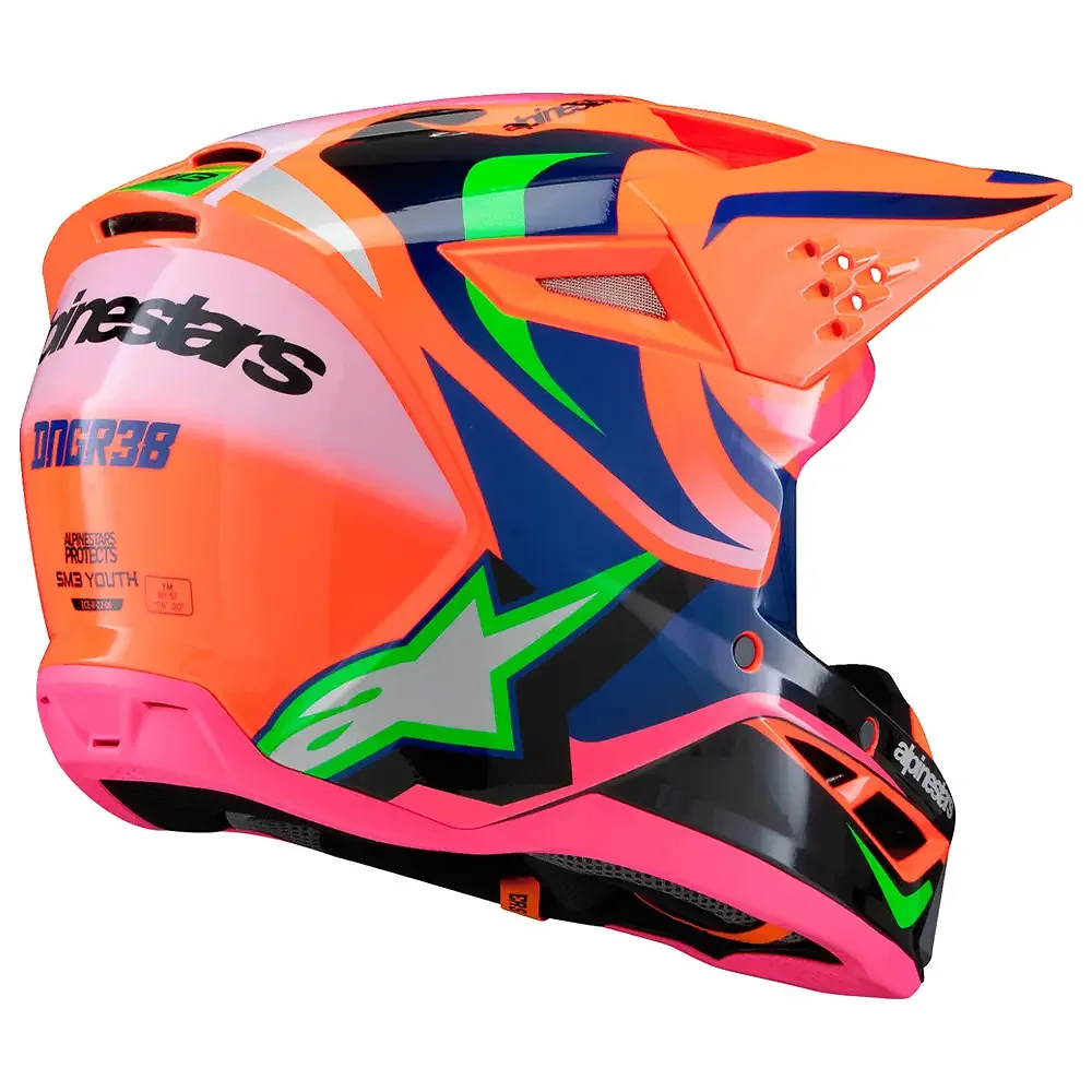 Primer plano de la construcción y material del SM3 DEEGAN (NIÑOS) - Casco Alpinestars - Moto Garage Miami