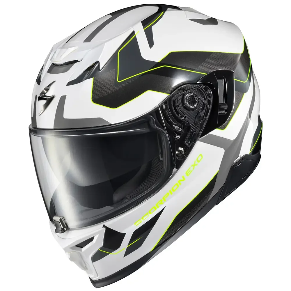 Toma estructural y acabado gráfico Blanco/Amarillo de Alta Visibilidad, 2XL del modelo EXO-T520 ZUSE Casco EXO - Moto Garage Miami