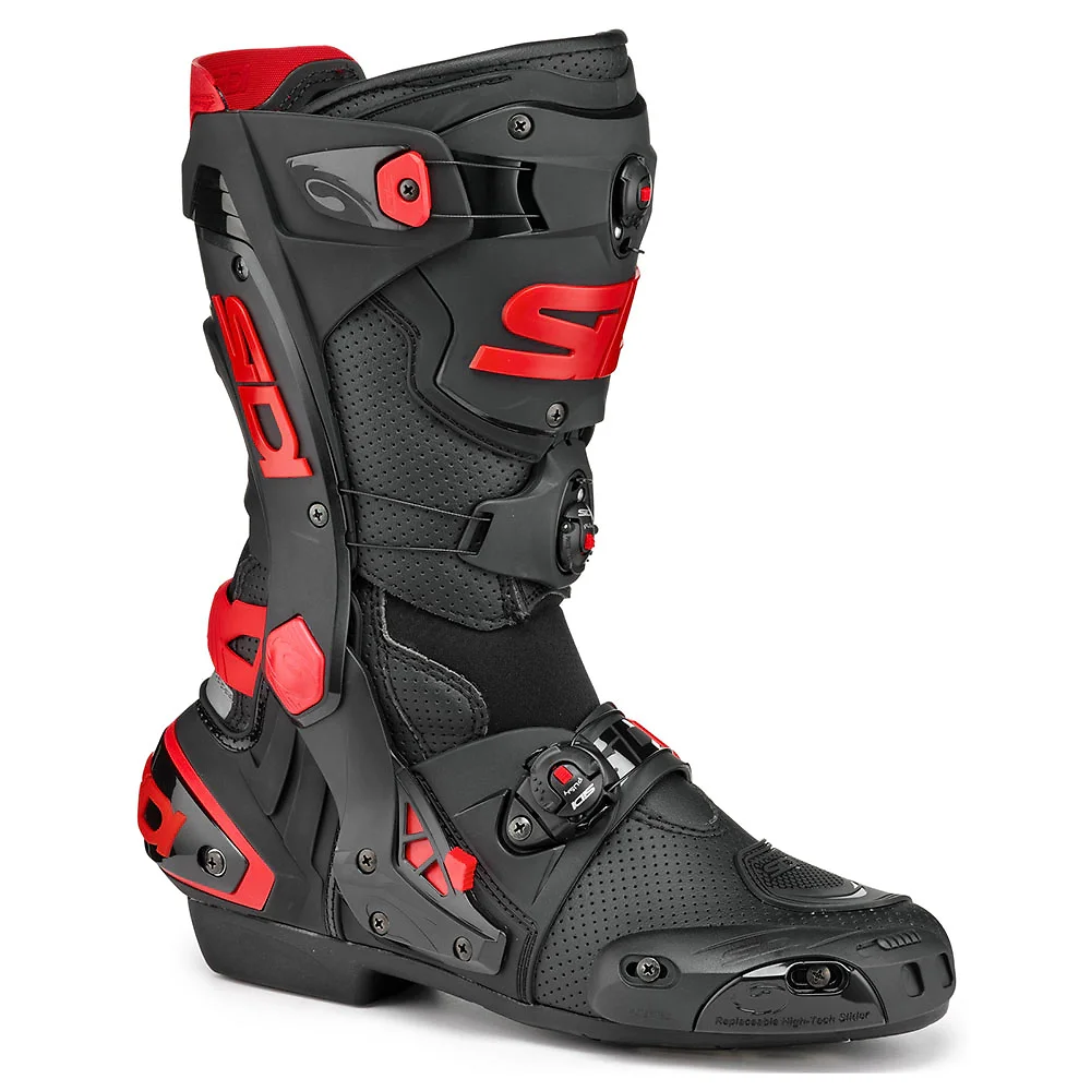 Detalle de pintura y diseño en tonalidad Negro/Rojo, 48 del REX AIR Botas - Moto Garage Miami