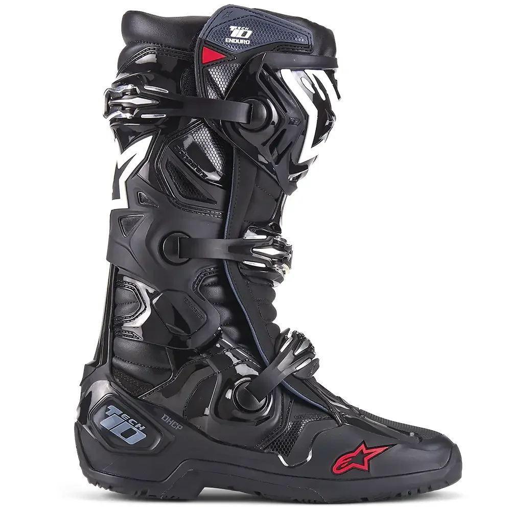 Acabados interiores y sistema de retención del modelo TECH 10 ENDURO Botas Alpinestars - Moto Garage Miami