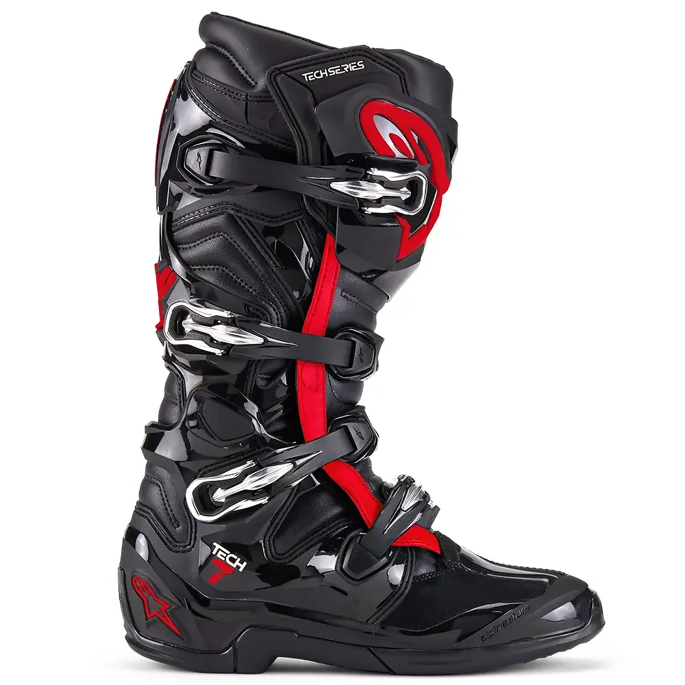 Primer plano de la construcción y material del TECH 7 MX / Botas Alpinestars - Moto Garage Miami