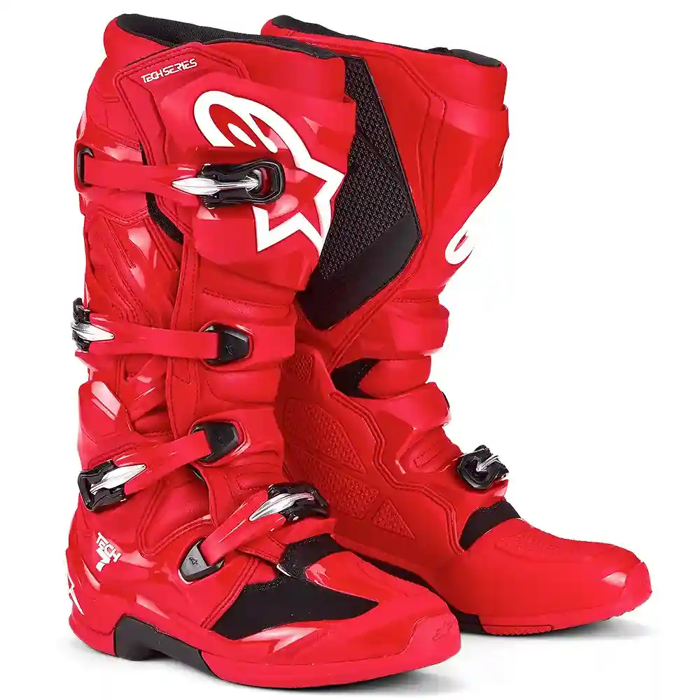 Toma estructural y acabado gráfico Rojo Brillante, 14 del modelo TECH 7 MX / Botas - Moto Garage Miami