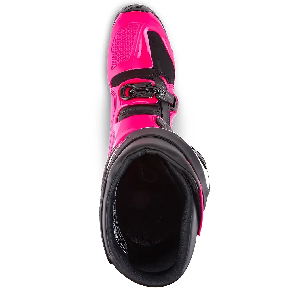 Vista frontal y diseño de calota del TECH 7 MX / Botas Alpinestars - Moto Garage Miami