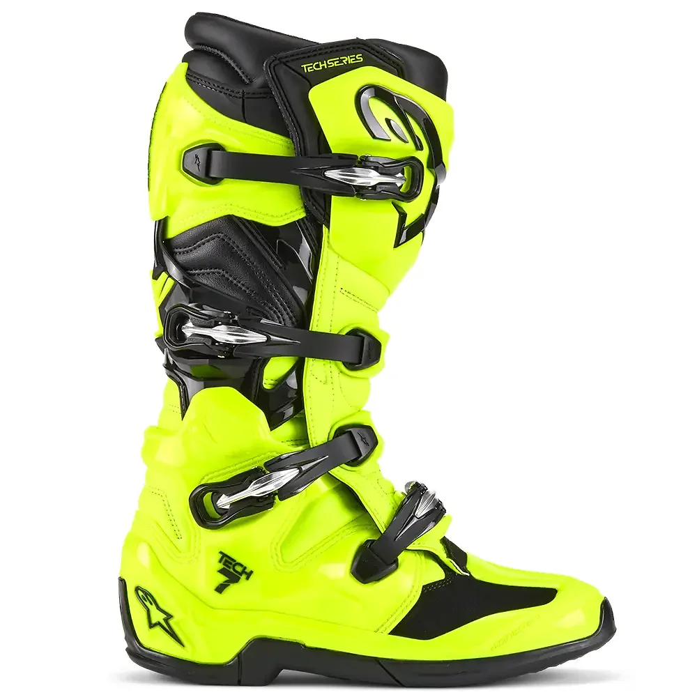 Primer plano de la construcción y material del TECH 7 MX / Botas Alpinestars - Moto Garage Miami