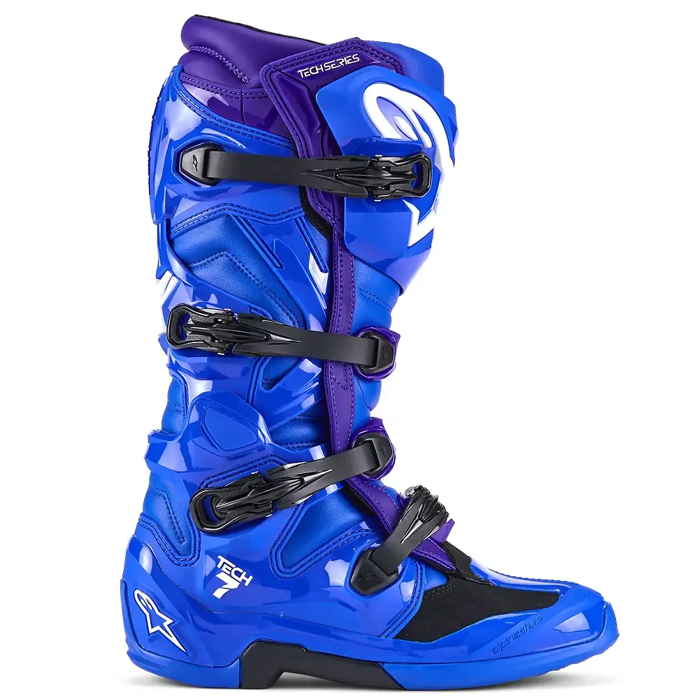 Vista frontal y diseño de calota del TECH 7 MX / Botas Alpinestars - Moto Garage Miami