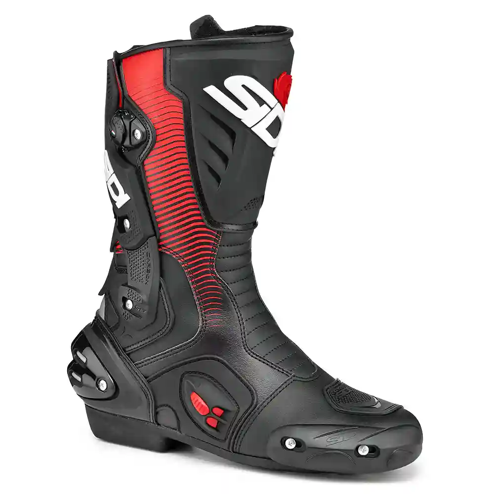 Materiales y estética visual de la versión Negro/Rojo, 49 del VERTIGO 2 Botas - Moto Garage Miami