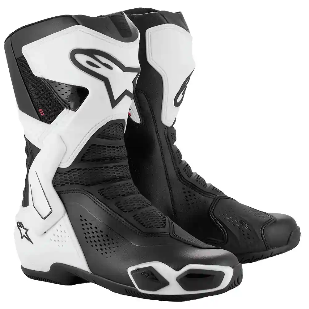 Toma estructural y acabado gráfico Blanco/Negro, 42 del modelo Stella SMX-6 V3 Ventiladas Botas - Moto Garage Miami