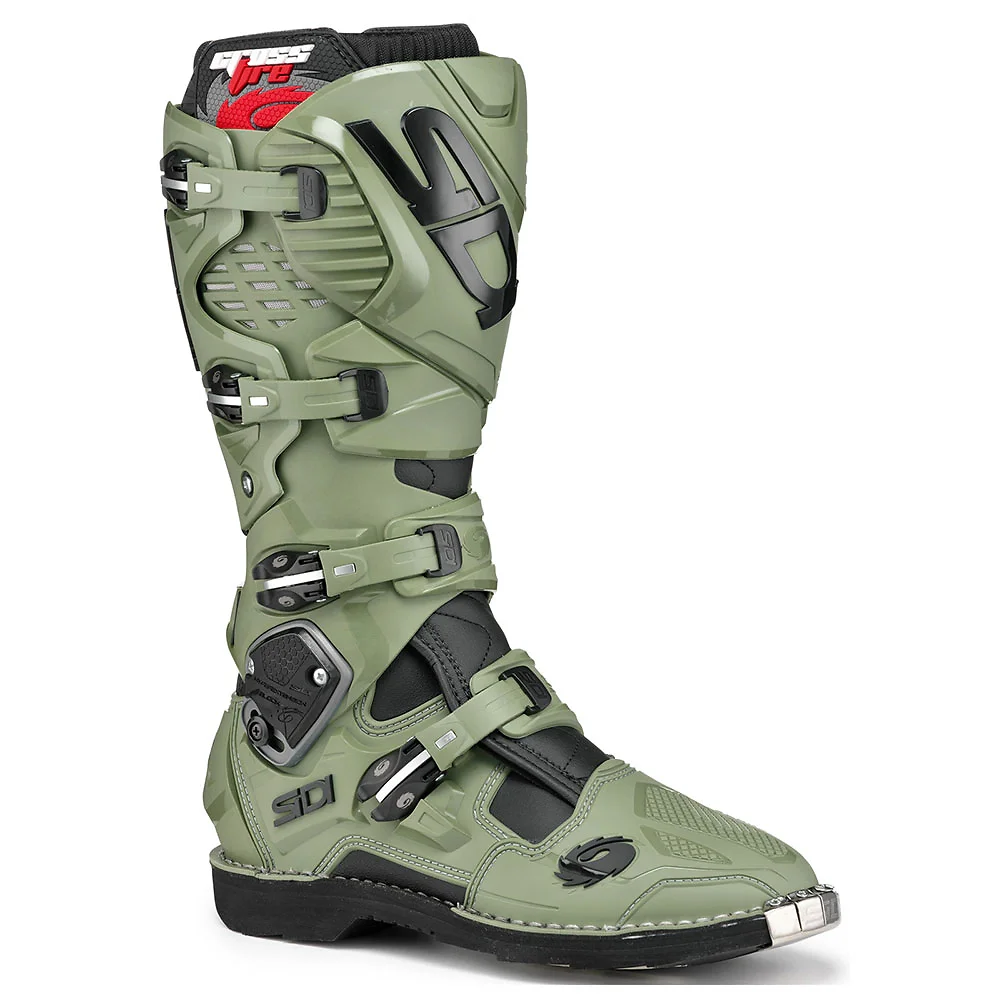 Materiales y estética visual de la versión Army/Negro, 49 del CROSSFIRE 3 TA Botas - Moto Garage Miami