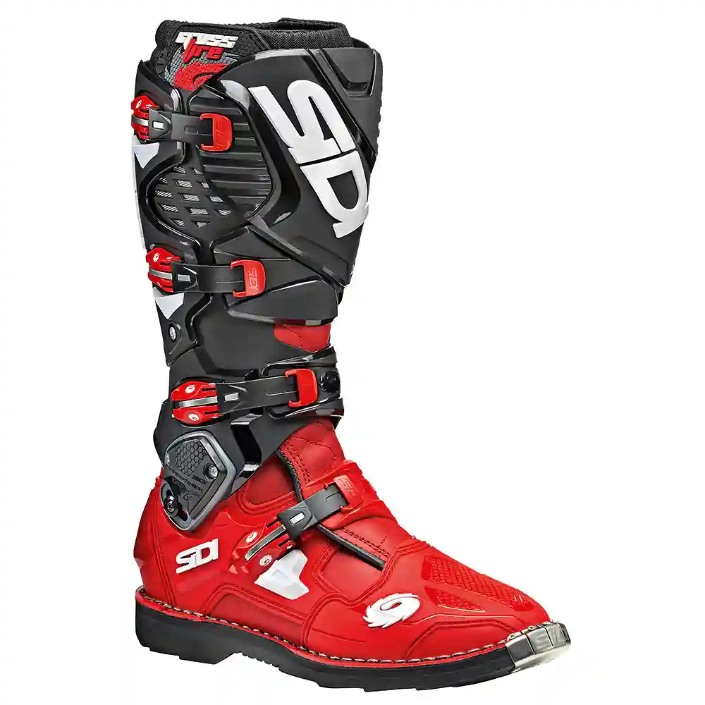 Toma estructural y acabado gráfico Rojo/Rojo/Negro, 49 del modelo CROSSFIRE 3 TA Botas - Moto Garage Miami