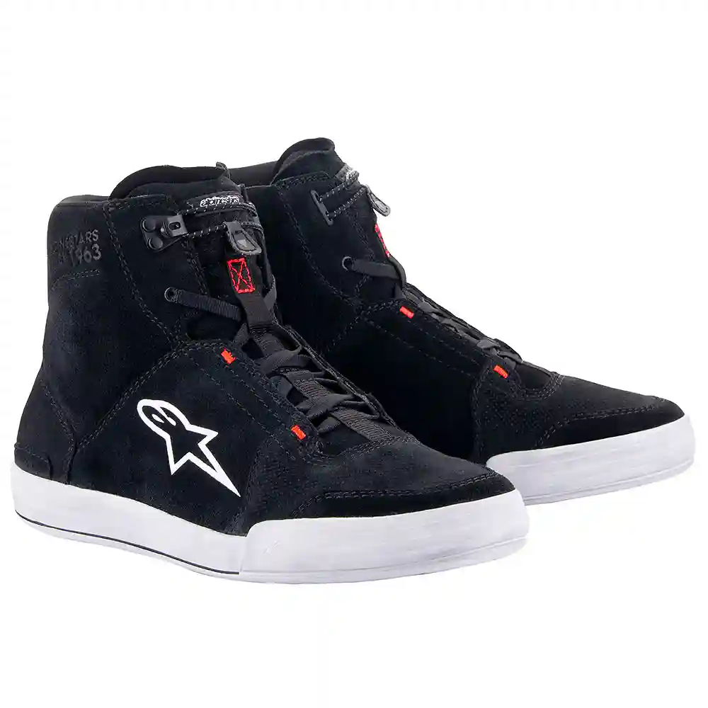 Acabado de fábrica en color Negro/Gris/Rojo Fluor, 14 para el CHROME Zapatillas - Moto Garage Miami