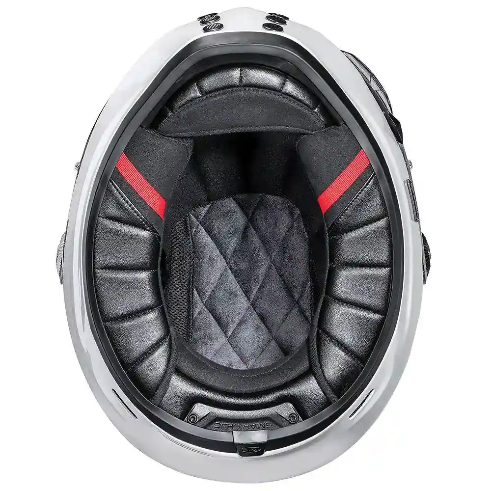 Vista frontal y diseño de calota del V10 / Casco HJC - Moto Garage Miami