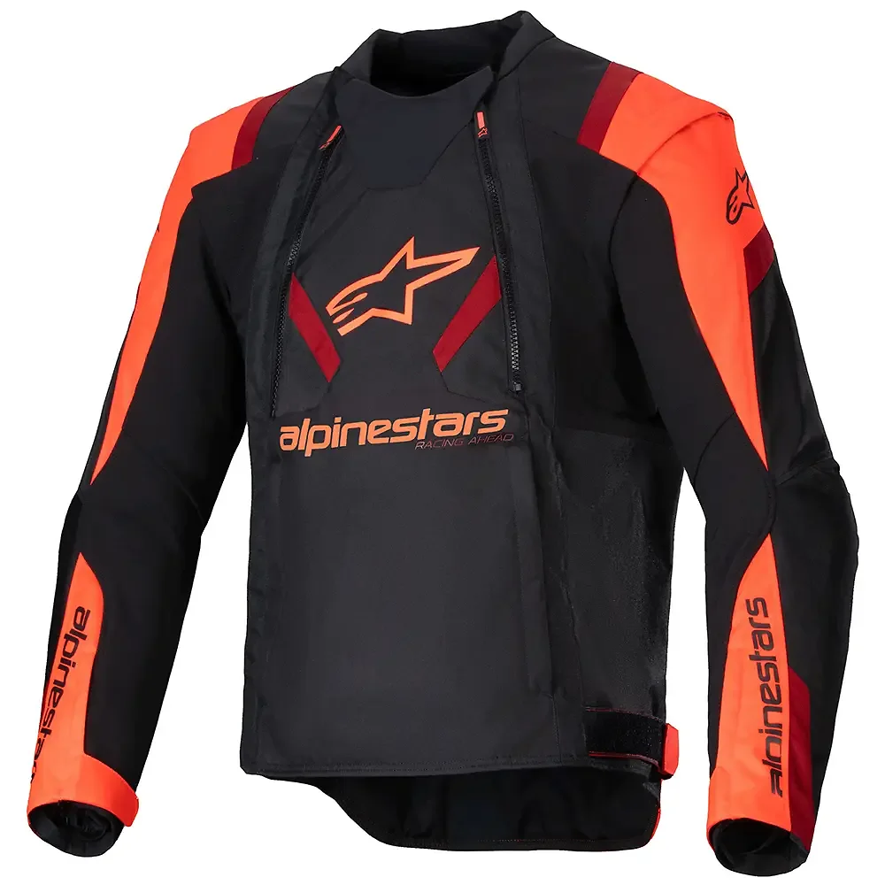 Toma estructural y acabado gráfico Negro/Rojo Fluor/Rojo Oscuro, 4XL del modelo T-STUNT AIR Chaqueta - Moto Garage Miami