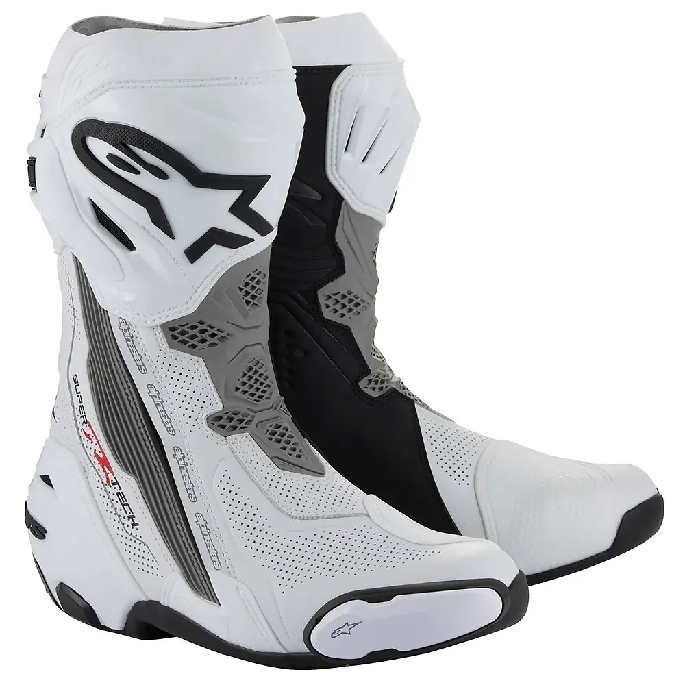 Detalle de pintura y diseño en tonalidad Blanco/Gris Medio/Negro, 48 del SUPERTECH R Ventiladas Botas - Moto Garage Miami