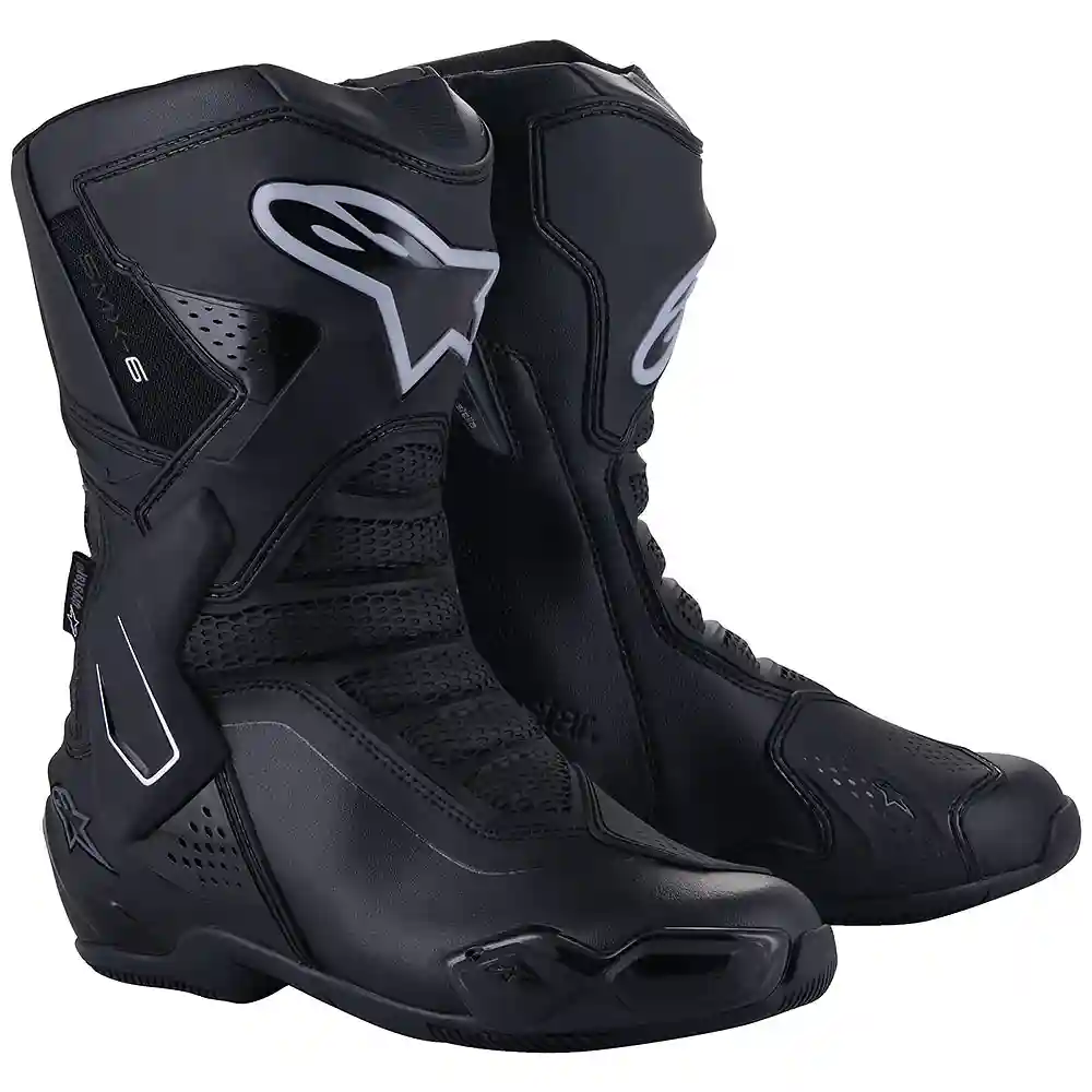 Toma estructural y acabado gráfico Negro/Plata, 42 del modelo Stella SMX-6 V3 Drystar Botas - Moto Garage Miami