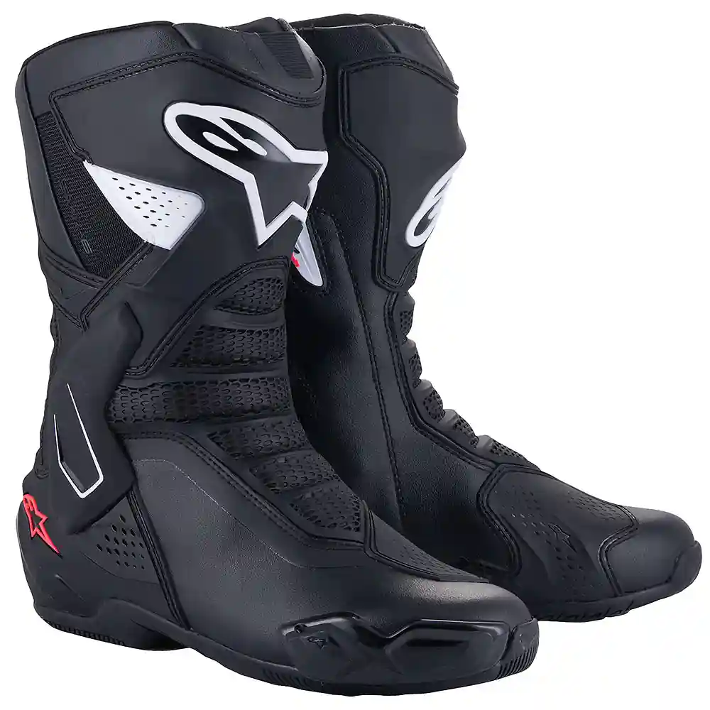 Materiales y estética visual de la versión Negro/Blanco/Rosa Diva, 42 del Stella SMX-6 V3 Botas - Moto Garage Miami