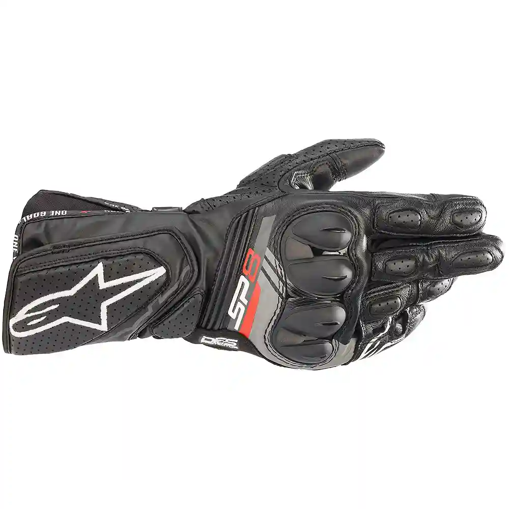 Materiales y estética visual de la versión Negro, 4XL del Guantes SP-8 V3 - Moto Garage Miami