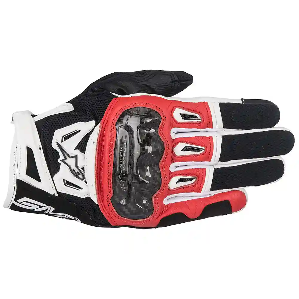 Detalle de pintura y diseño en tonalidad Negro/Rojo/Blanco, 3XL del Guantes SMX-2 AIR CARBON V2 - Moto Garage Miami