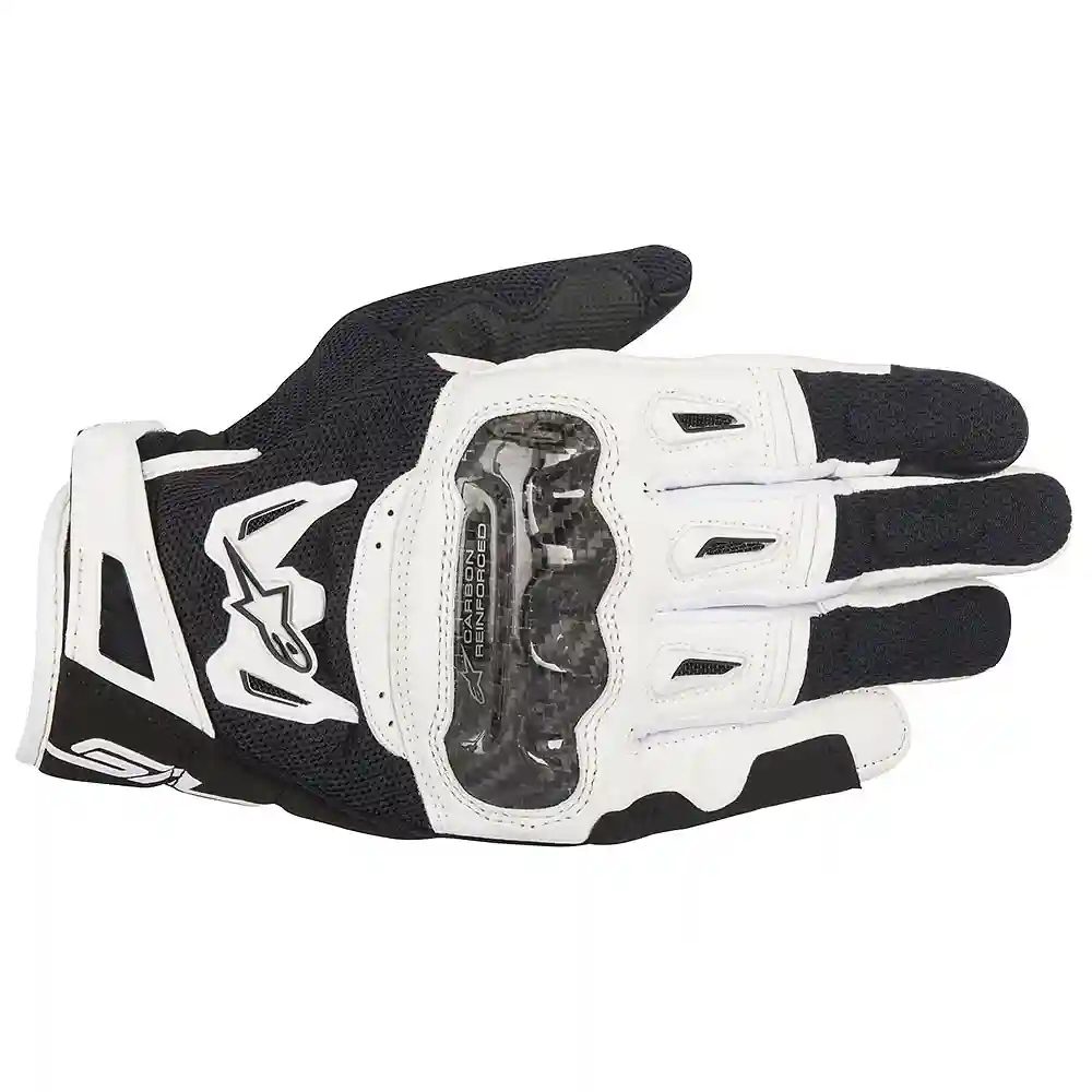 Detalle de pintura y diseño en tonalidad Negro/Blanco, 3XL del Guantes SMX-2 AIR CARBON V2 - Moto Garage Miami