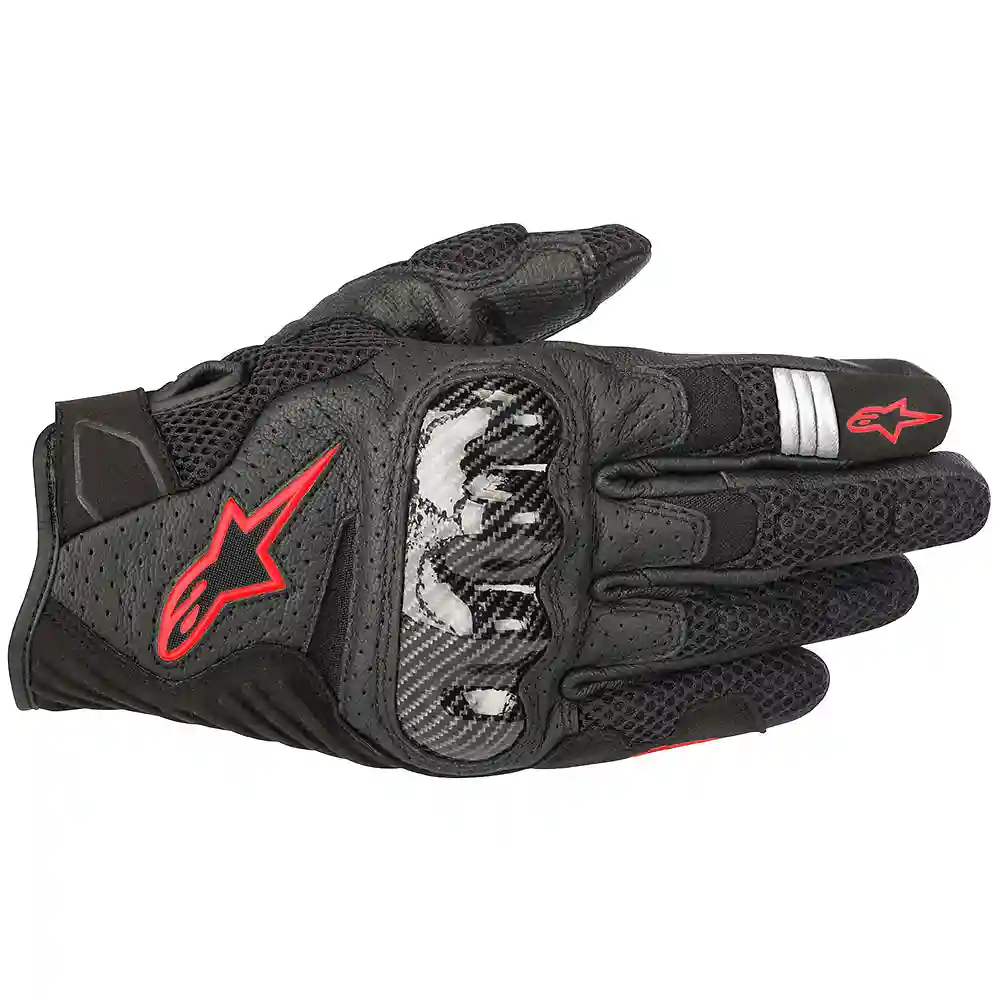 Toma estructural y acabado gráfico Negro/Rojo Fluor, 3XL del modelo Guantes SMX-1 AIR V2 - Moto Garage Miami