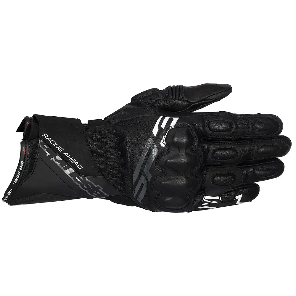 Detalle de pintura y diseño en tonalidad Negro, 3XL del Guantes SP-3 - Moto Garage Miami