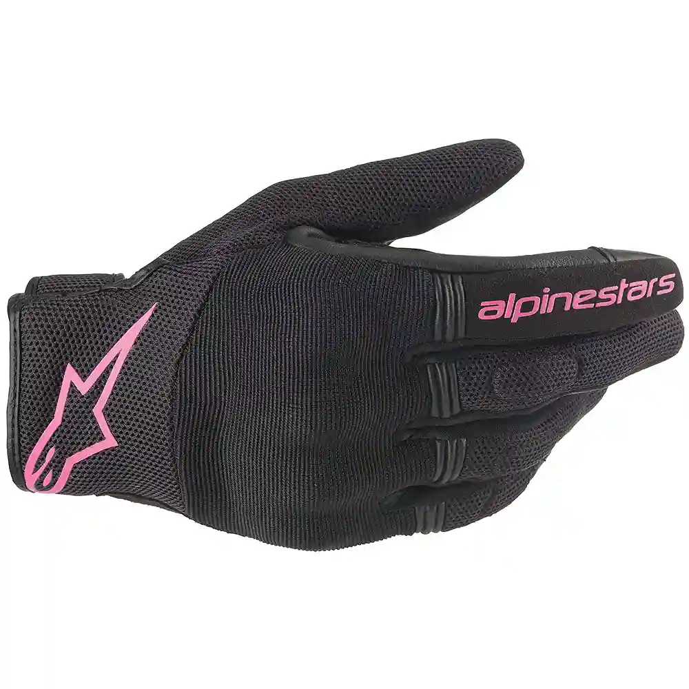 Detalle de pintura y diseño en tonalidad Negro/Fucsia, XL del Guantes Stella COPPER - Moto Garage Miami