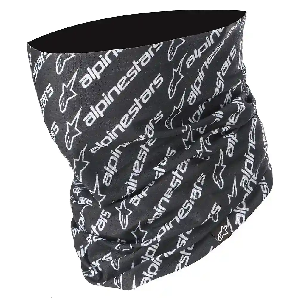 Vista frontal y diseño de calota del Tubo de cuello Alpinestars LINEAR - Moto Garage Miami