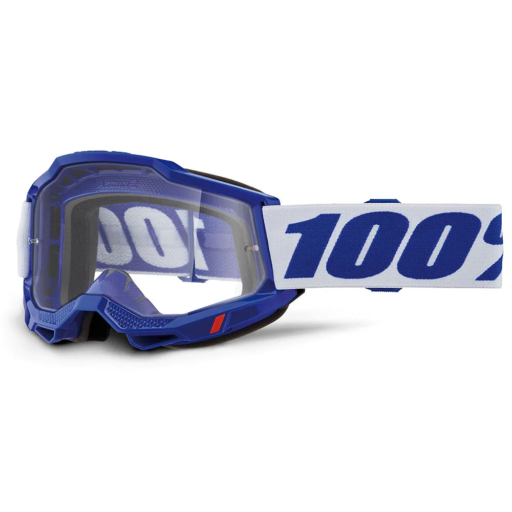 Detalle de pintura y diseño en tonalidad Claro, Azul del Goggles 100% ACCURI 2 - Moto Garage Miami