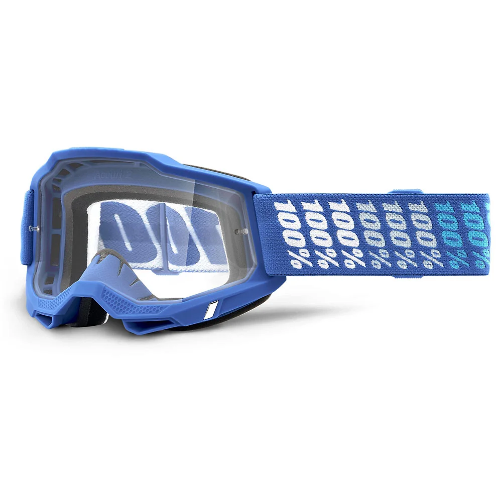 Vista frontal y diseño de calota del Goggles 100% ACCURI 2 - Moto Garage Miami