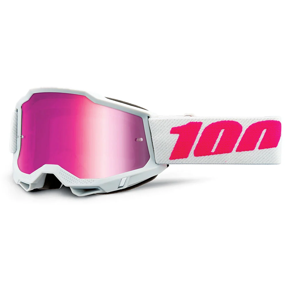 Acabado de fábrica en color Espejo Rosa, Keetz para el Goggles 100% ACCURI 2 JUNIOR (Juvenil) - Moto Garage Miami
