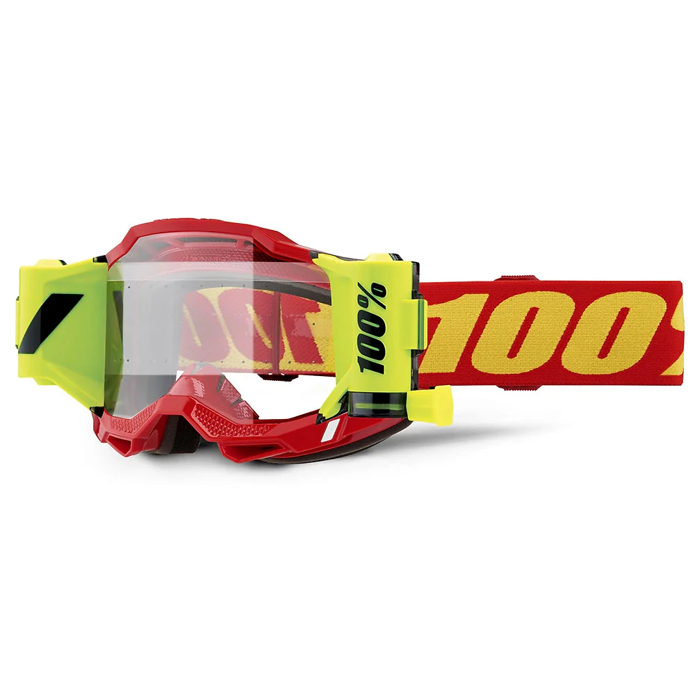 Acabado de fábrica en color Claro, Rojo Neón para el Goggles 100% ACCURI 2 FORECAST - Moto Garage Miami