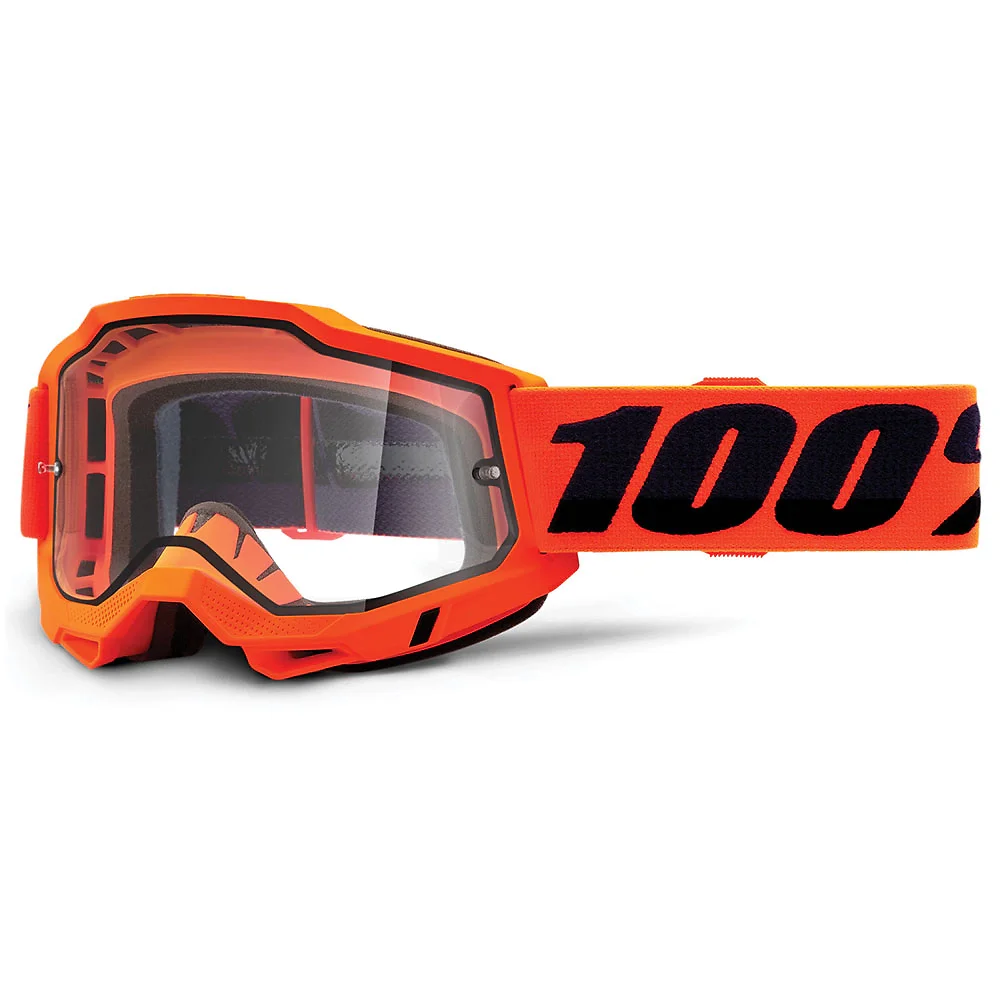 Acabado de fábrica en color Claro, Naranja Fluor para el Goggles 100% ACCURI 2 ENDURO - Moto Garage Miami