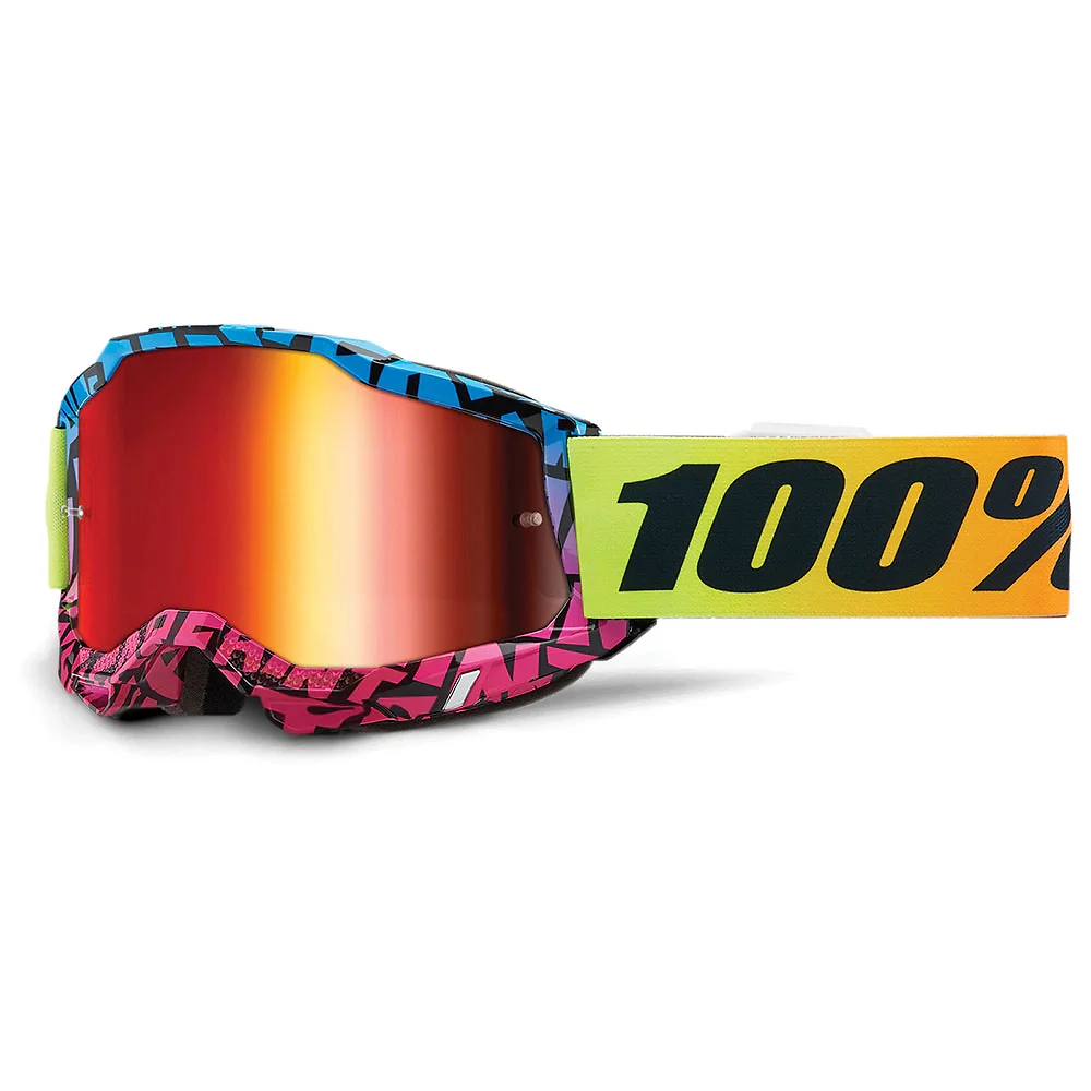 Detalle de pintura y diseño en tonalidad Espejo Rojo, KB43 Dspray del Goggles 100% ACCURI 2 OTG - Moto Garage Miami