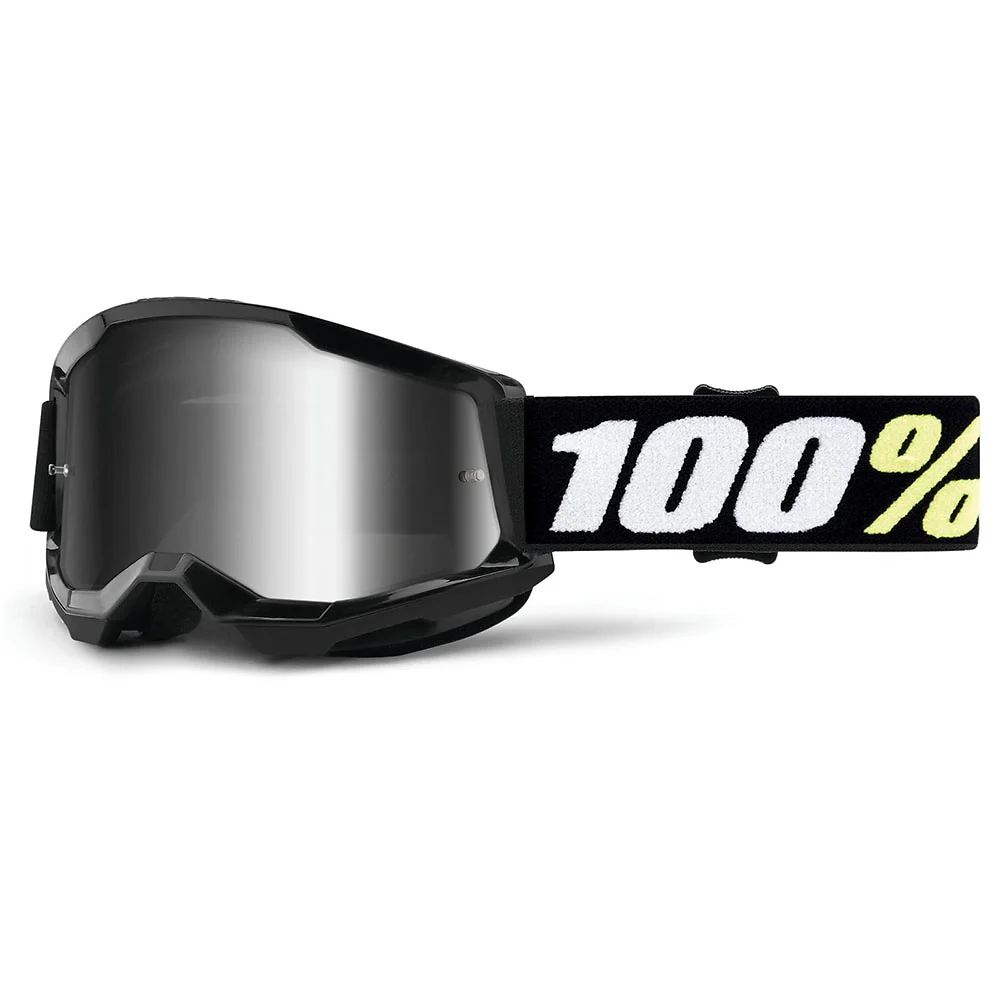 Acabado de fábrica en color Espejo Plata, Negro para el Goggles 100% STRATA 2 JUNIOR (Juvenil) - Moto Garage Miami