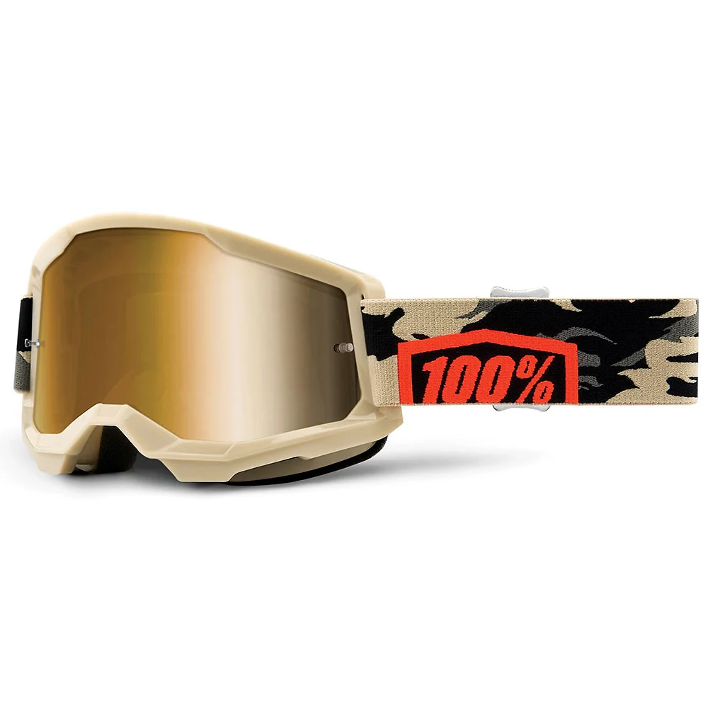 Toma estructural y acabado gráfico Espejo Plata, Kombat del modelo Goggles 100% STRATA 2 - Moto Garage Miami