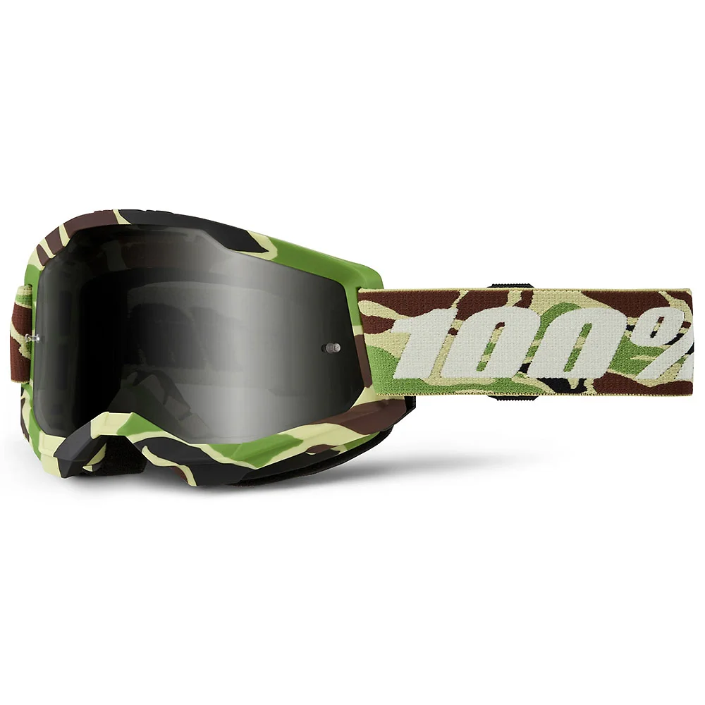 Acabado de fábrica en color Ahumado, War Camo para el Goggles 100% STRATA 2 SAND - Moto Garage Miami