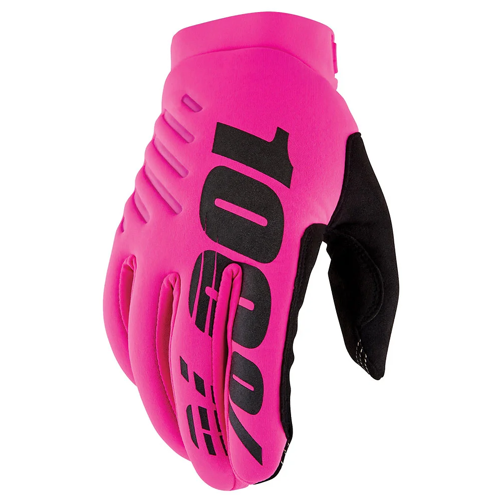 Acabado de fábrica en color XL, Rosa Neón/Negro para el Guantes 100% BRISKER Mujer (Clima Frio) - Moto Garage Miami