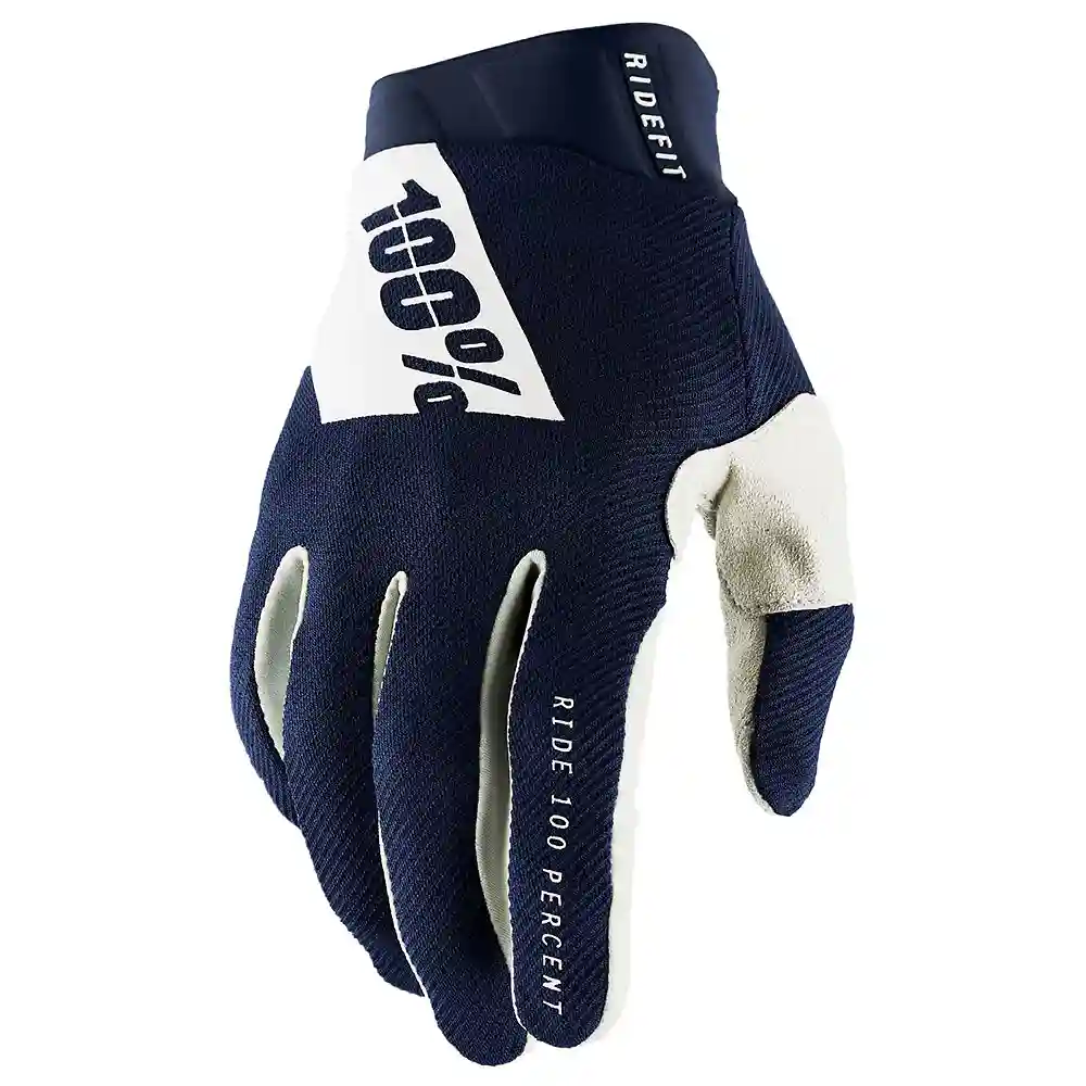Materiales y estética visual de la versión Azul Marino, 2XL del Guantes 100% RIDEFIT - Moto Garage Miami